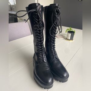 ZARA Lace up lug sole boots